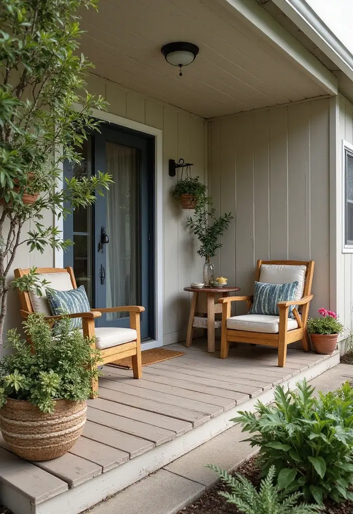 30 Mobile Home Front Porch Ideas That Boost Curb Appeal 18 30 Mobile Home Front Porch Ideas That Boost Curb Appeal - 18. Cozy Nooks