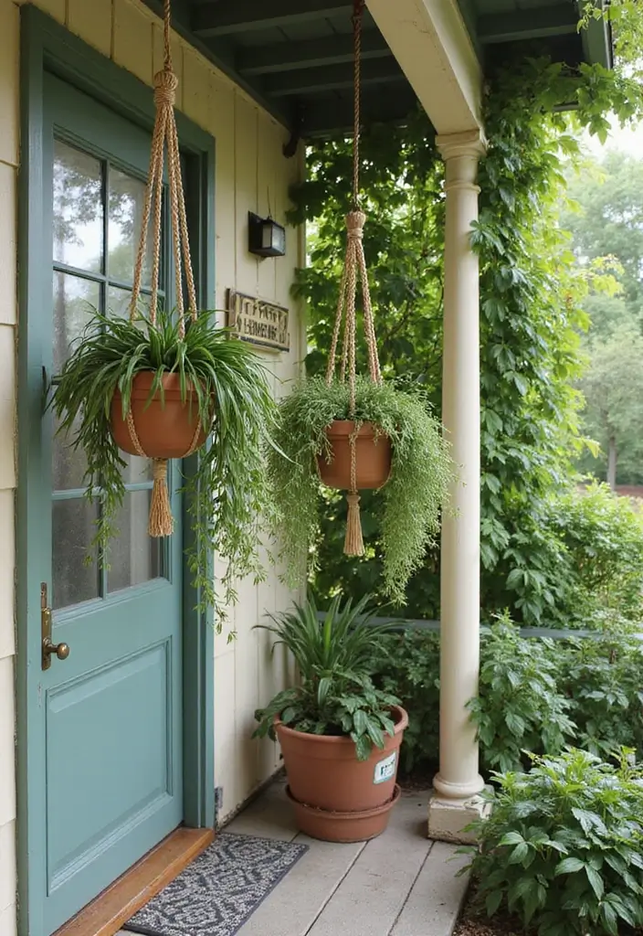 30 Mobile Home Front Porch Ideas That Boost Curb Appeal 2 30 Mobile Home Front Porch Ideas That Boost Curb Appeal - 2. Hanging Plants