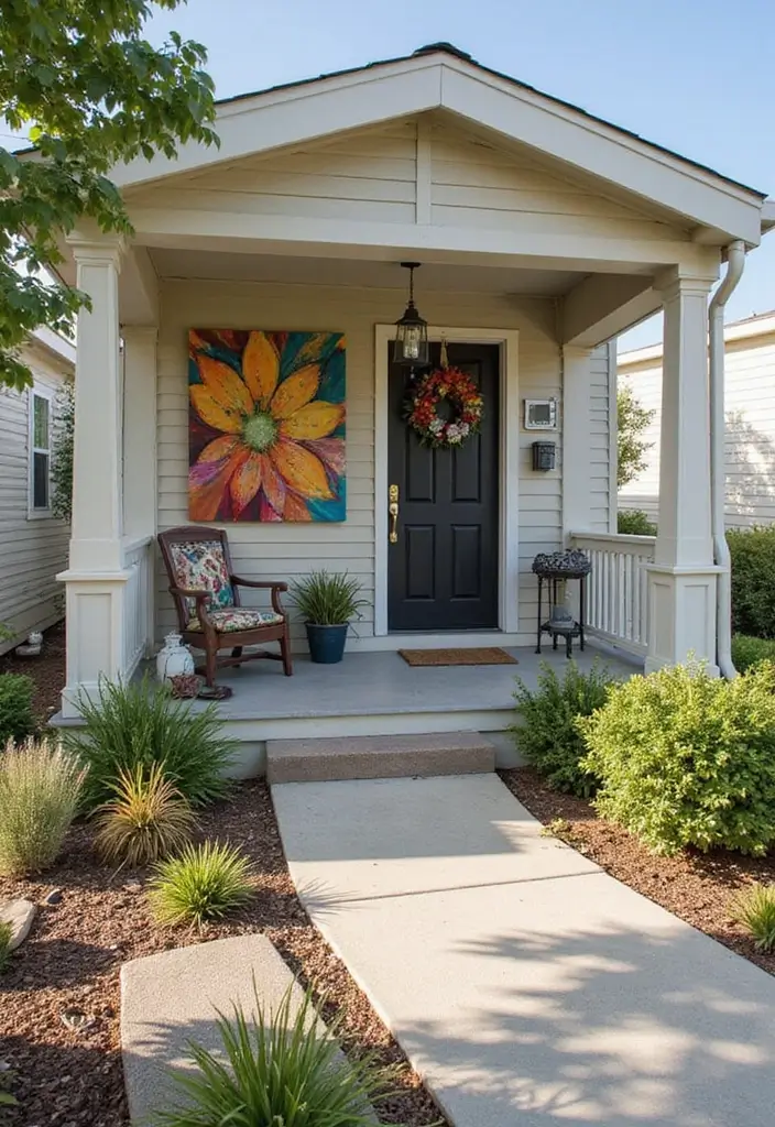 30 Mobile Home Front Porch Ideas That Boost Curb Appeal 20 30 Mobile Home Front Porch Ideas That Boost Curb Appeal - 20. Wall Art