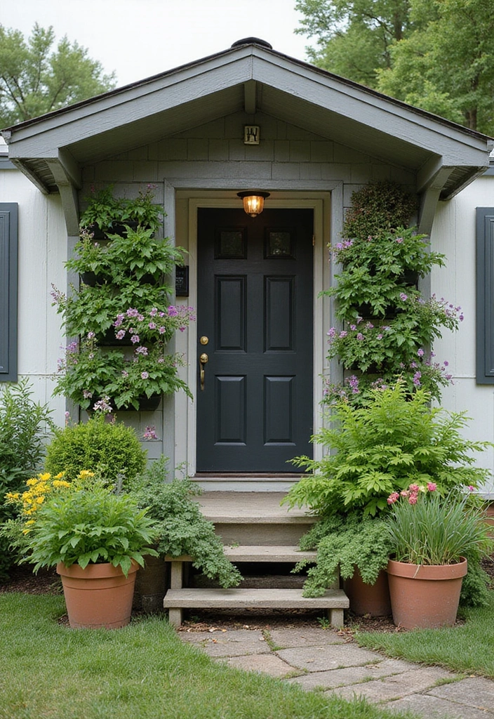 30 Mobile Home Front Porch Ideas That Boost Curb Appeal 21 30 Mobile Home Front Porch Ideas That Boost Curb Appeal - 21. Vertical Gardens