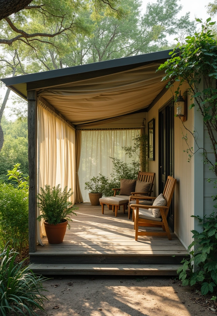 30 Mobile Home Front Porch Ideas That Boost Curb Appeal 23 30 Mobile Home Front Porch Ideas That Boost Curb Appeal - 23. Privacy Screens