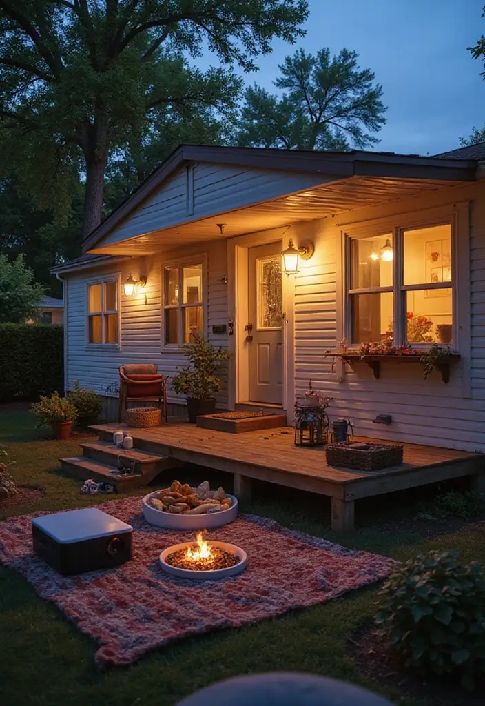 30 Mobile Home Front Porch Ideas That Boost Curb Appeal 28 30 Mobile Home Front Porch Ideas That Boost Curb Appeal - 28. Outdoor Movie Night Setup