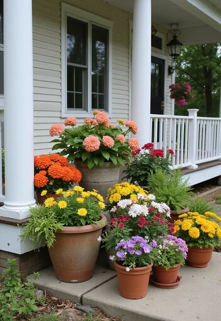 30 Mobile Home Front Porch Ideas That Boost Curb Appeal 3 30 Mobile Home Front Porch Ideas That Boost Curb Appeal - 3. Colorful Planters