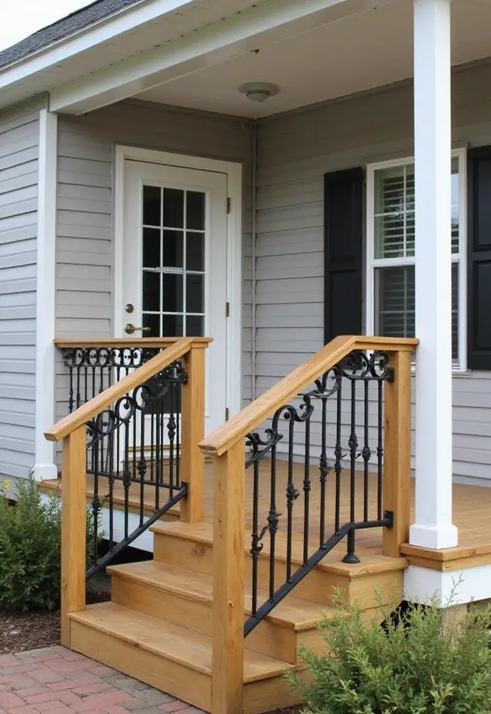 30 Mobile Home Front Porch Ideas That Boost Curb Appeal 8 30 Mobile Home Front Porch Ideas That Boost Curb Appeal - 8. Creative Railings