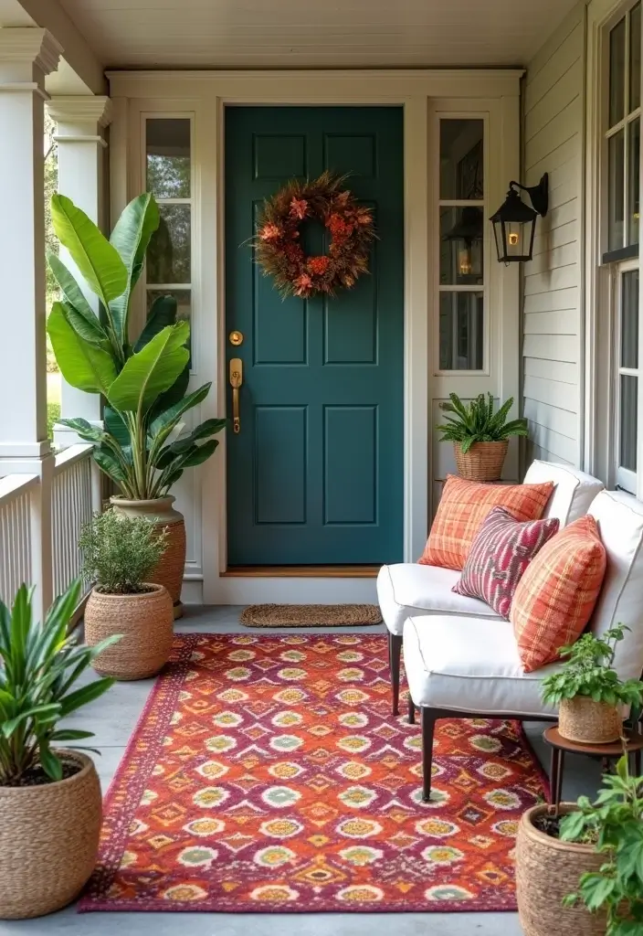 30 Modern Front Porch Ideas That Boost Curb Appeal 10 30 Modern Front Porch Ideas That Boost Curb Appeal - 10. Outdoor Rugs