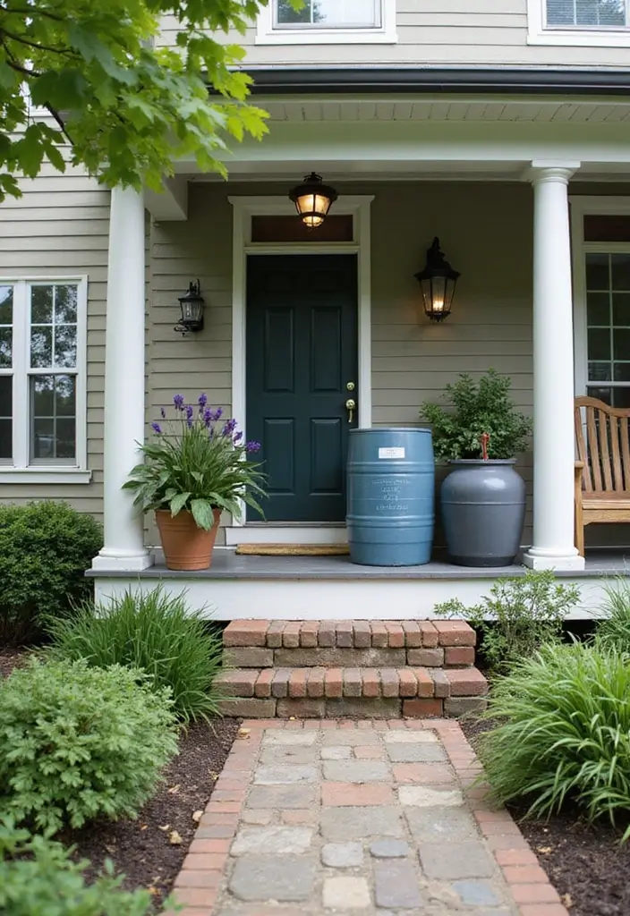 30 Modern Front Porch Ideas That Boost Curb Appeal 21 30 Modern Front Porch Ideas That Boost Curb Appeal - 21. Rainwater Collection