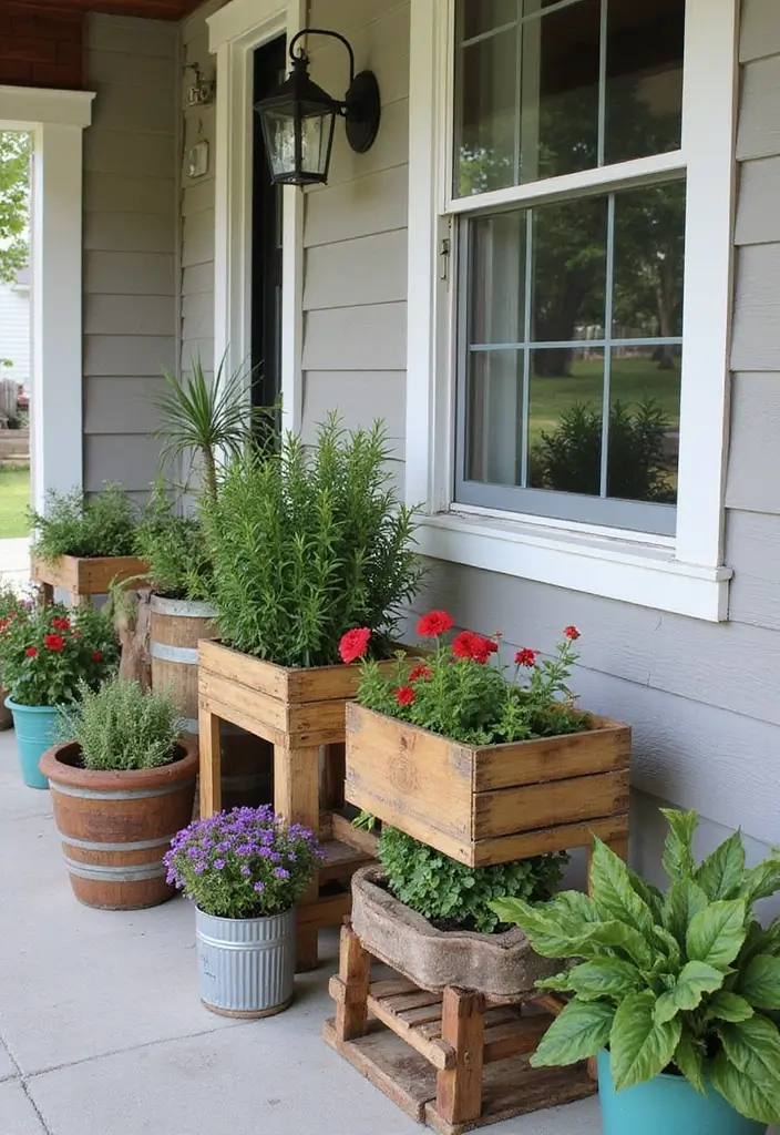 30 Modern Front Porch Ideas That Boost Curb Appeal 4 30 Modern Front Porch Ideas That Boost Curb Appeal - 4. Recycled Planters