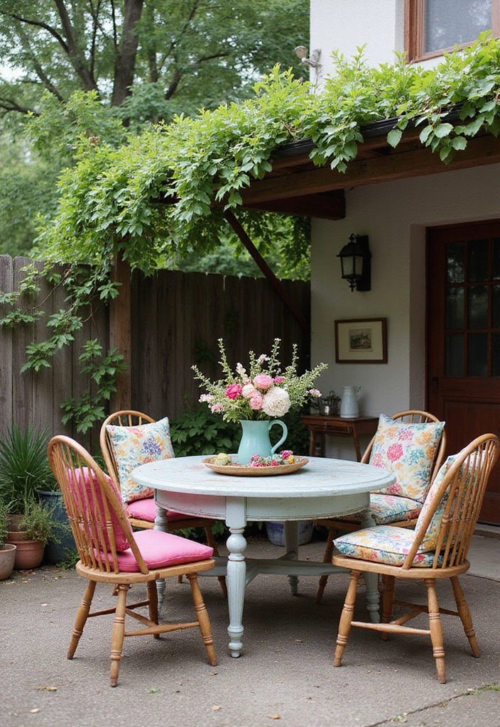 30 Outdoor Patio Decorating Ideas That Feel Like a Retreat - 11. Vintage Furniture Finds