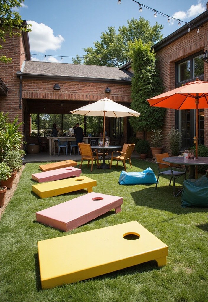 30 Outdoor Patio Decorating Ideas That Feel Like a Retreat - 18. Outdoor Game Zone