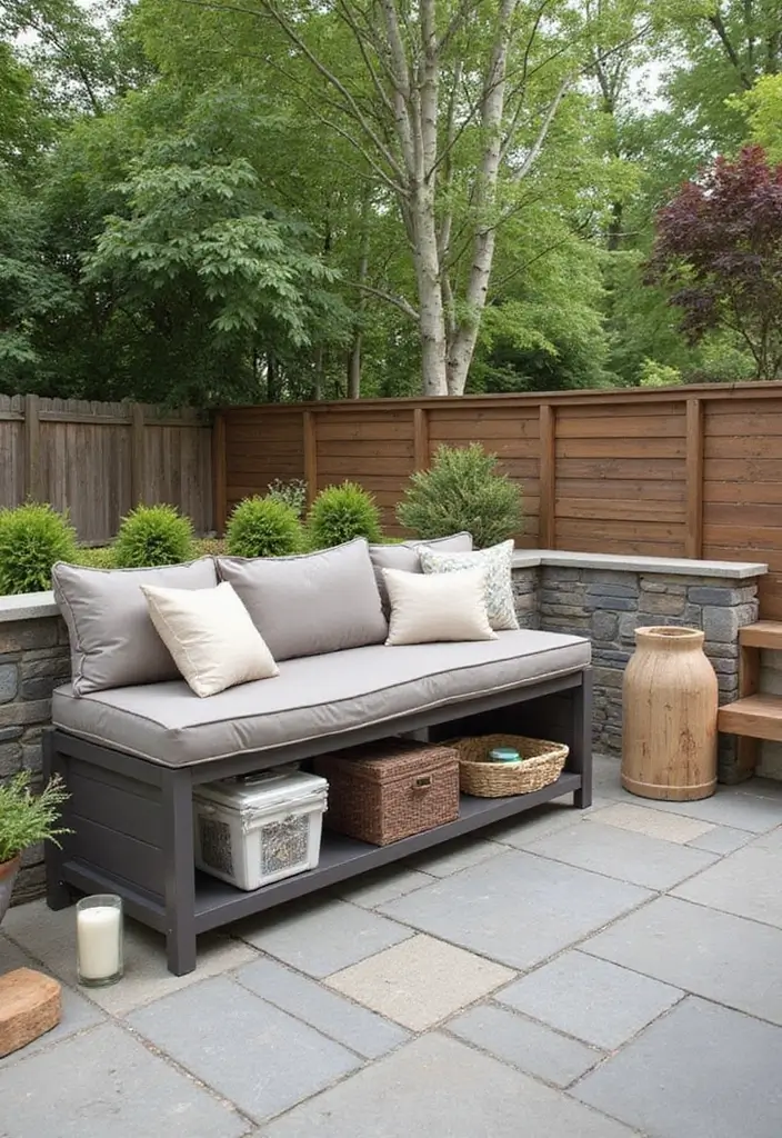 30 Outdoor Patio Decorating Ideas That Feel Like a Retreat - 22. Outdoor Storage Solutions