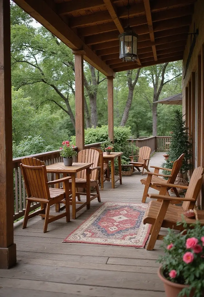 30 Outdoor Patio Decorating Ideas That Feel Like a Retreat - 26. Rustic Wooden Furniture