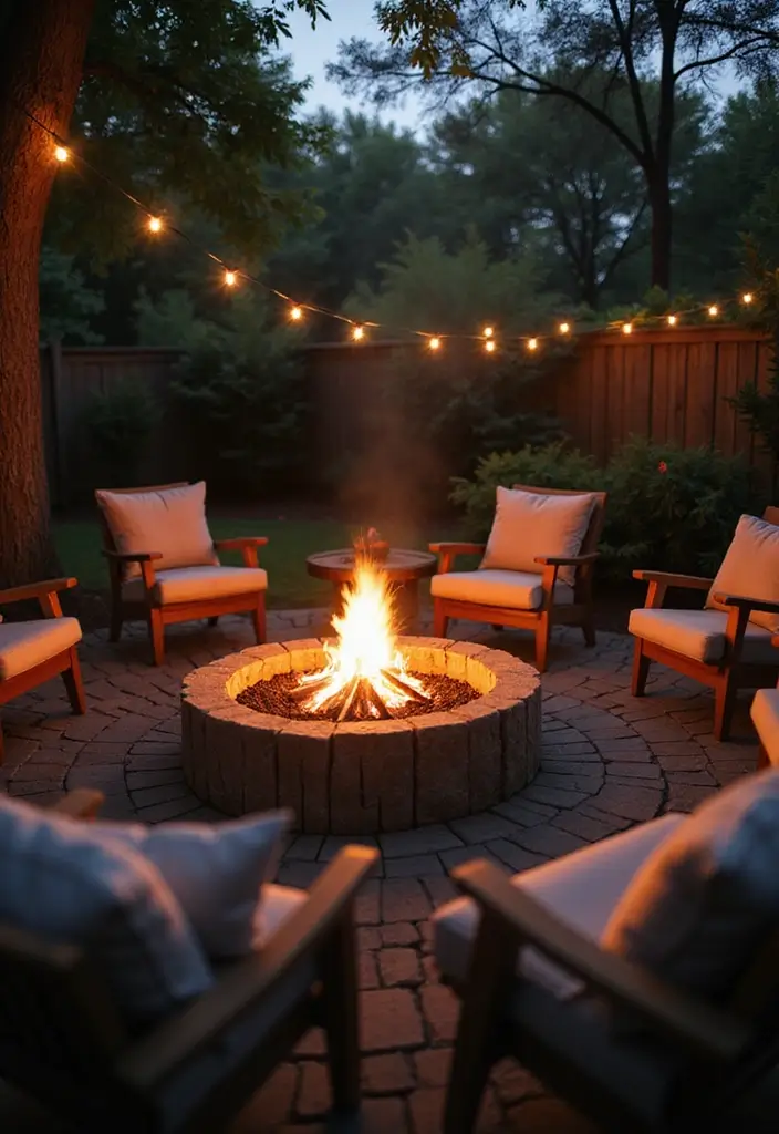 30 Outdoor Patio Decorating Ideas That Feel Like a Retreat - 3. Relaxing Fire Pit Area