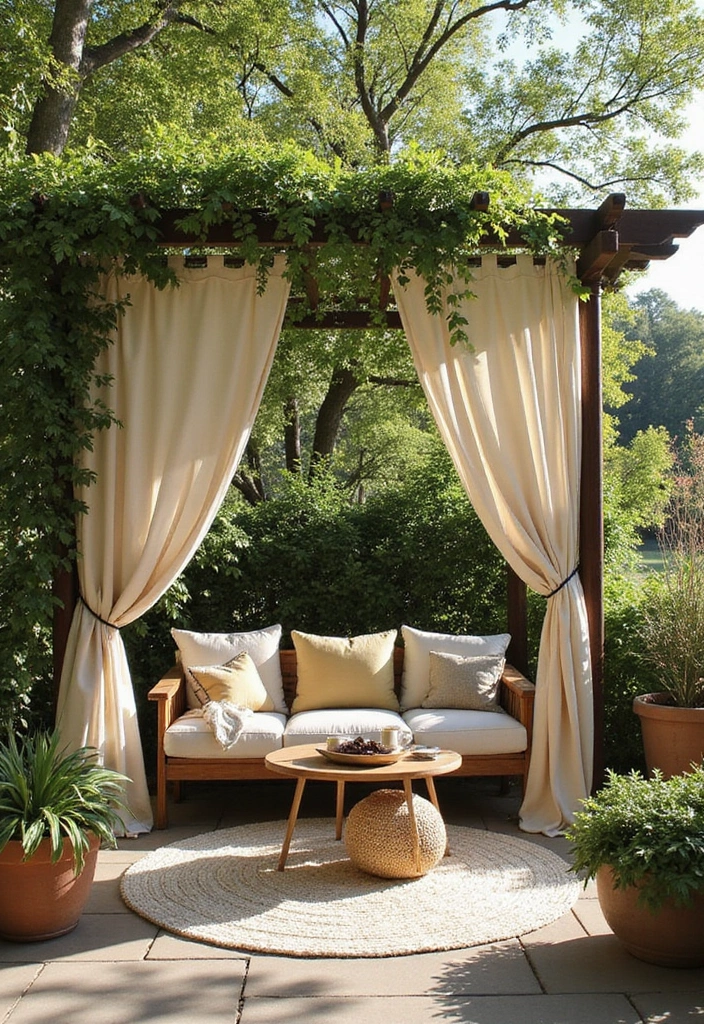 30 Outdoor Patio Decorating Ideas That Feel Like a Retreat - 8. Cozy Canopy or Pergola