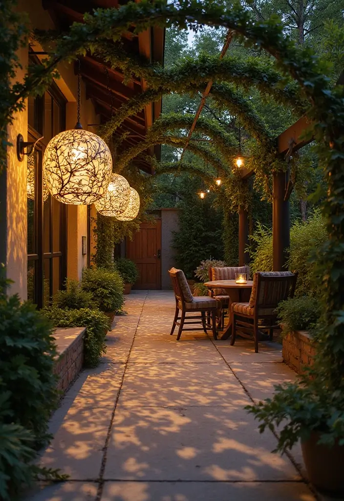 30 Outdoor Patio Lighting Ideas That Create the Perfect Glow - 16. Nature-Inspired Light Fixtures