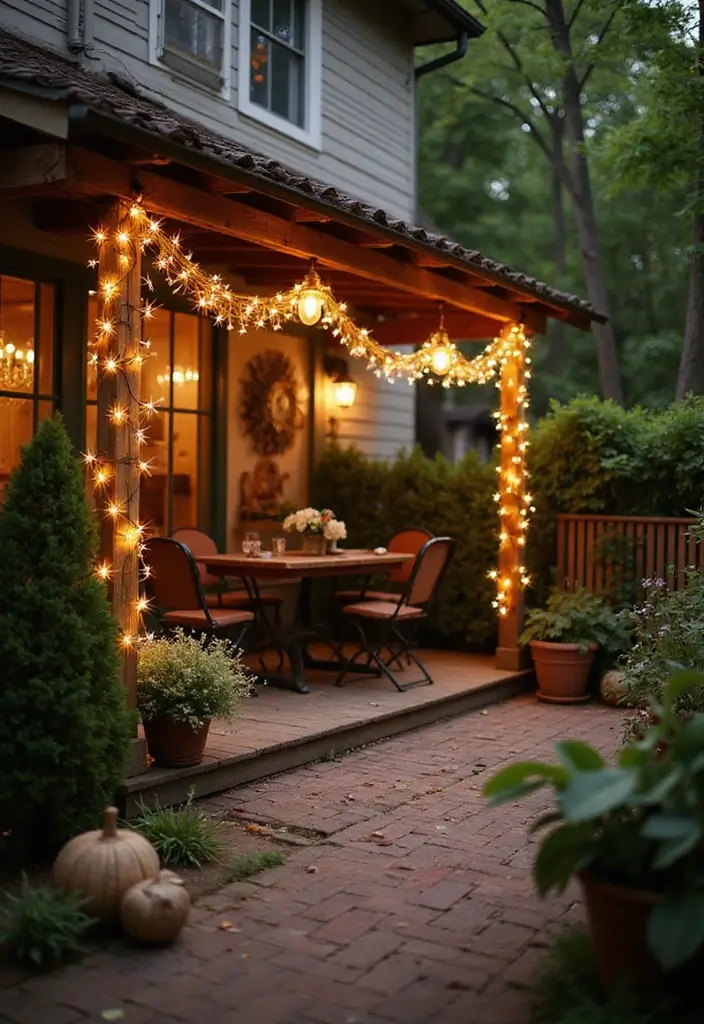 30 Outdoor Patio Lighting Ideas That Create the Perfect Glow - 17. Vintage Fairy Lights