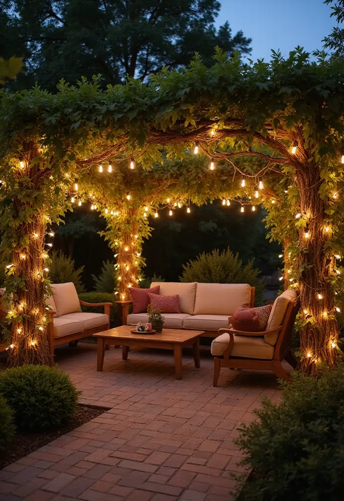 30 Outdoor Patio Lighting Ideas That Create the Perfect Glow - 19. Grapevine Lights