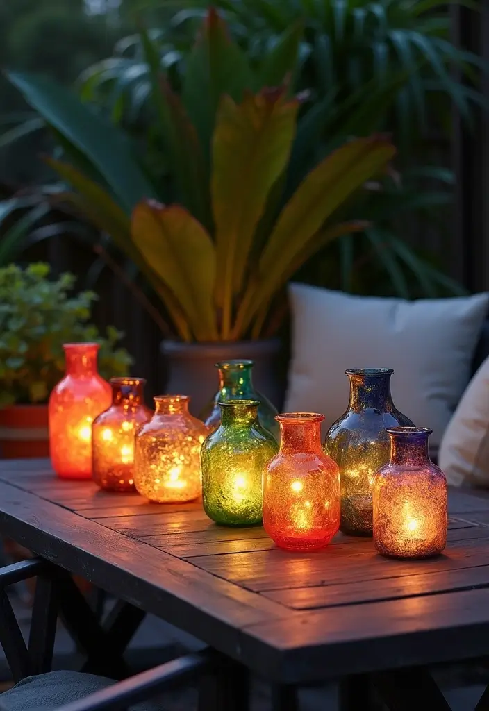 30 Outdoor Patio Lighting Ideas That Create the Perfect Glow - 2. Recycled Glass Lanterns