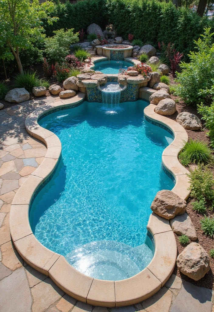 30 Outdoor Swimming Pool Designs That Feel Like a Resort - 12. Artistic Pools: A Statement Piece