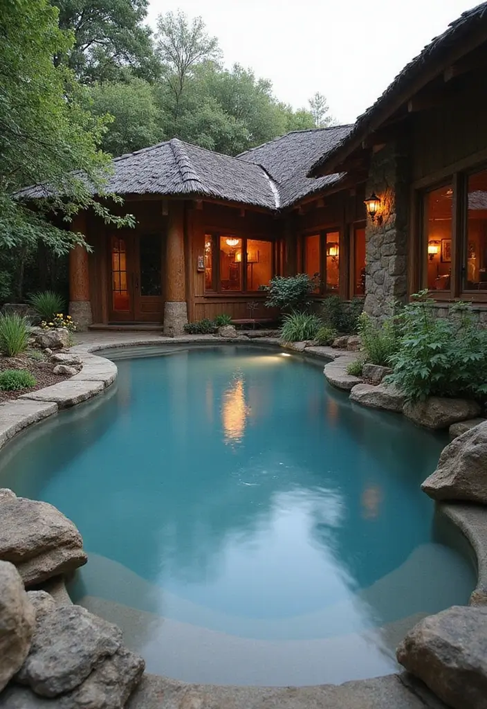 30 Outdoor Swimming Pool Designs That Feel Like a Resort - 22. Rustic Pools: A Country Feel