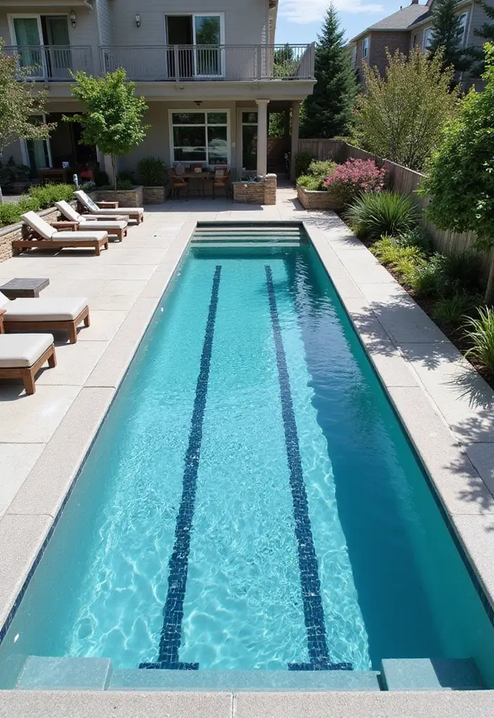 30 Outdoor Swimming Pool Designs That Feel Like a Resort - 3. Lap Pools: Fitness Meets Design