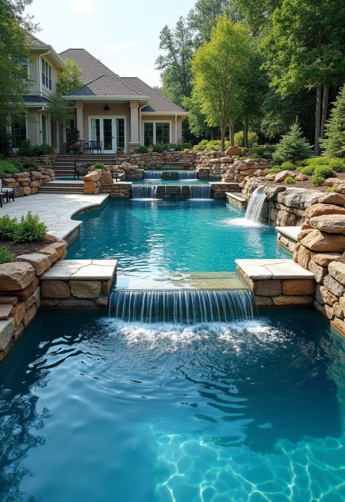 30 Outdoor Swimming Pool Designs That Feel Like a Resort - 30. Multi-Level Pools: Dynamic Design