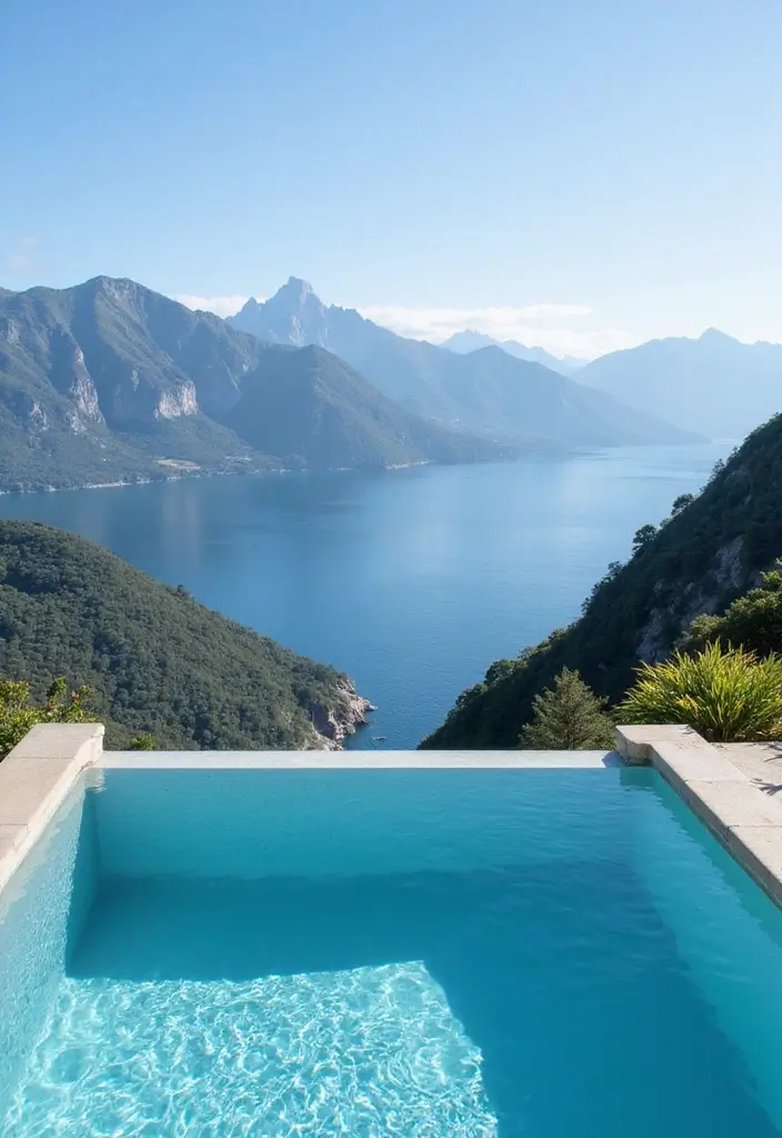 30 Outdoor Swimming Pool Designs That Feel Like a Resort - 7. Pool with a View: Spectacular Backdrops
