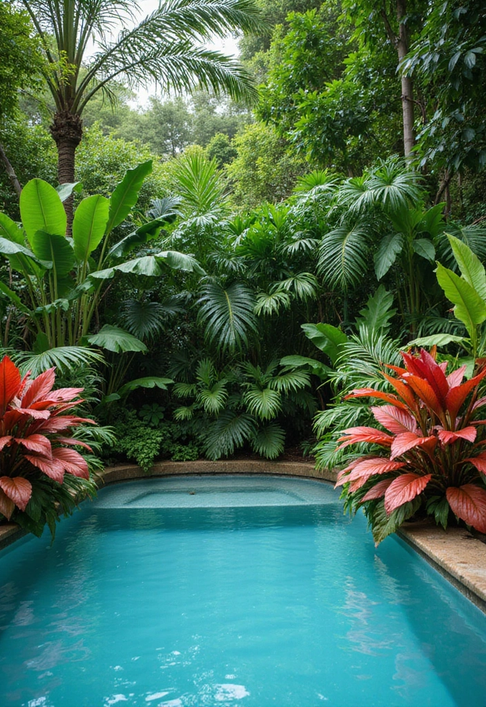 30 Pool Area Decorating Ideas That Instantly Upgrade Your Backyard 15 30 Pool Area Decorating Ideas That Instantly Upgrade Your Backyard - 15. Tropical Plant Arrangements
