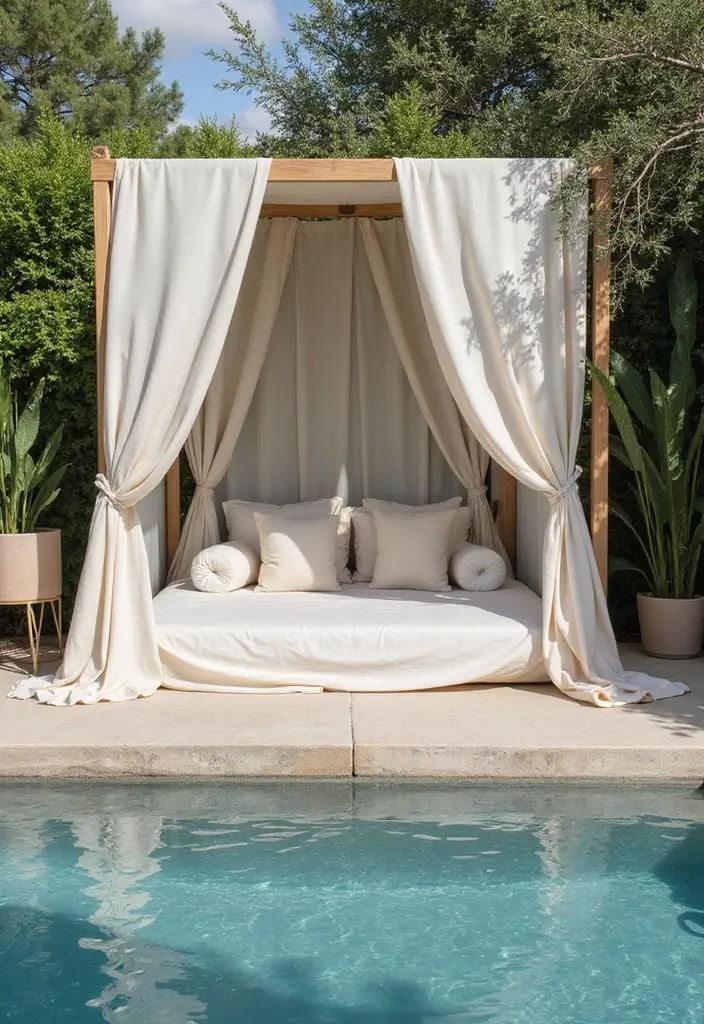 30 Pool Area Decorating Ideas That Instantly Upgrade Your Backyard 20 30 Pool Area Decorating Ideas That Instantly Upgrade Your Backyard - 20. Luxe Poolside Beds