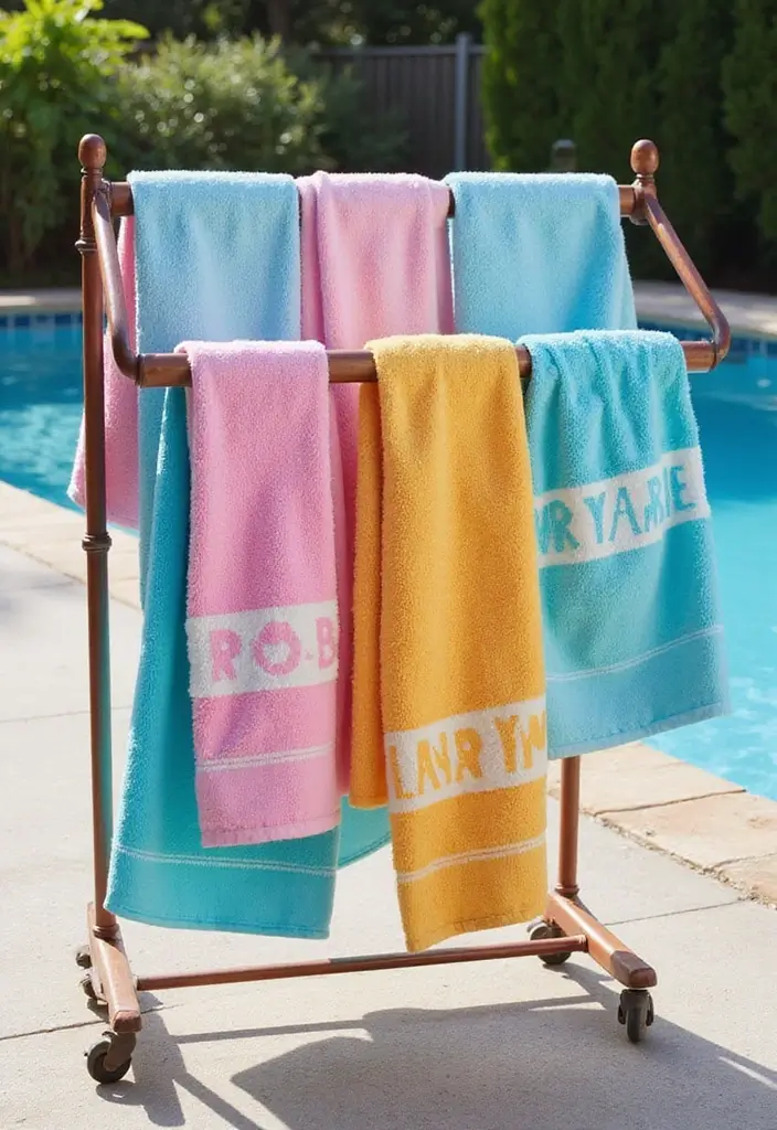30 Pool Area Decorating Ideas That Instantly Upgrade Your Backyard 22 30 Pool Area Decorating Ideas That Instantly Upgrade Your Backyard - 22. Personalized Pool Towels