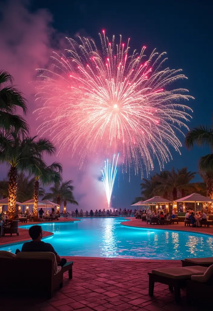 30 Pool Area Decorating Ideas That Instantly Upgrade Your Backyard 26 30 Pool Area Decorating Ideas That Instantly Upgrade Your Backyard - 26. Poolside Fireworks Display