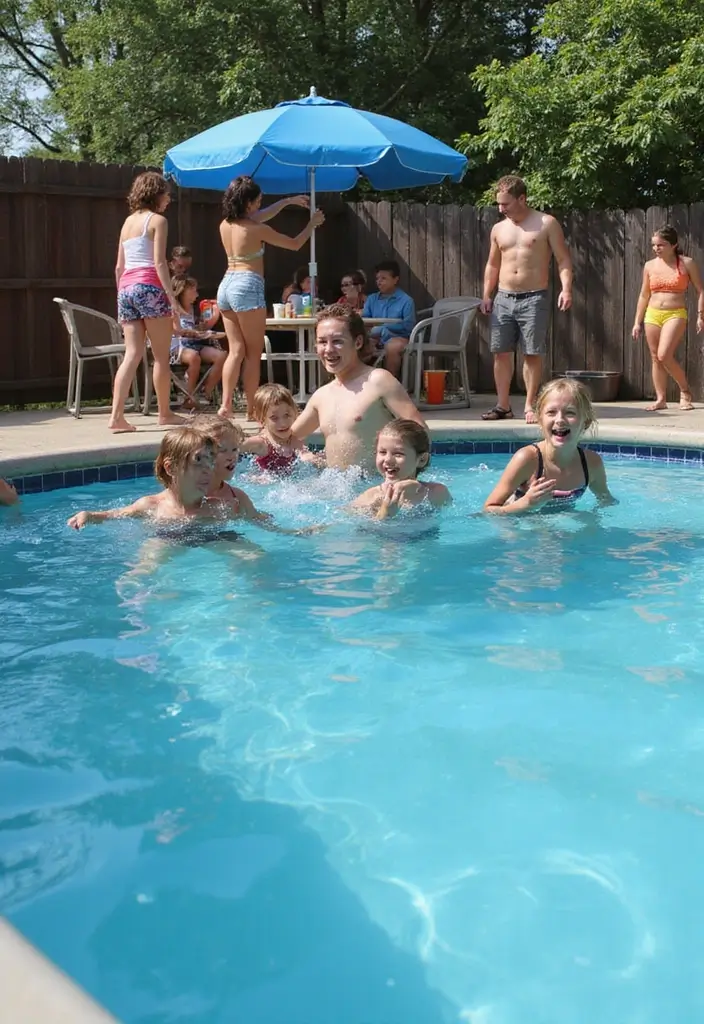 30 Pool Area Decorating Ideas That Instantly Upgrade Your Backyard 27 30 Pool Area Decorating Ideas That Instantly Upgrade Your Backyard - 27. Engaging Community Pool Events