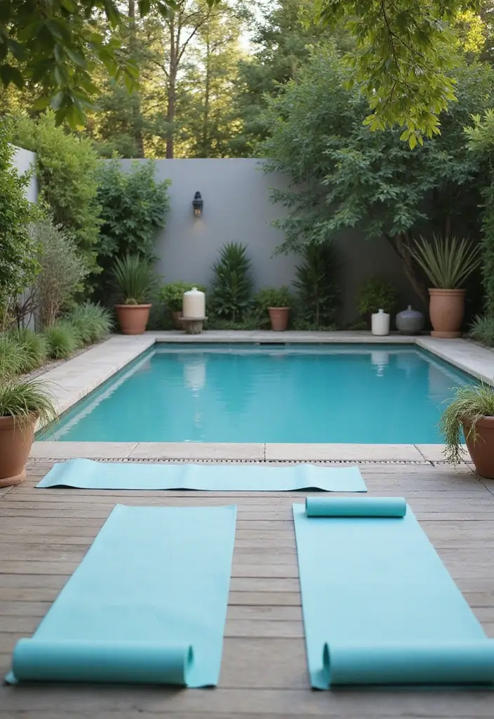 30 Pool Area Decorating Ideas That Instantly Upgrade Your Backyard 29 30 Pool Area Decorating Ideas That Instantly Upgrade Your Backyard - 29. Outdoor Yoga Space