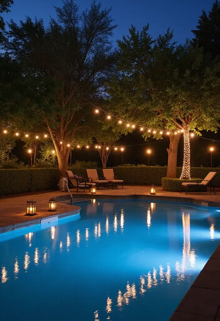 30 Pool Area Decorating Ideas That Instantly Upgrade Your Backyard 5 30 Pool Area Decorating Ideas That Instantly Upgrade Your Backyard - 5. Lighting Magic