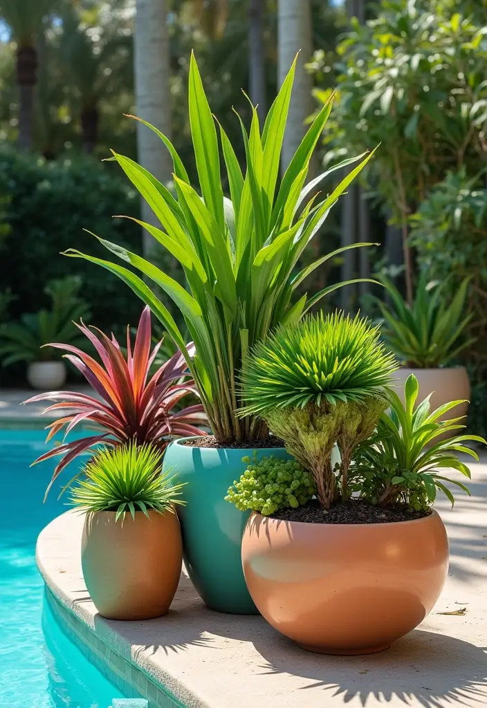 30 Pool Area Decorating Ideas That Instantly Upgrade Your Backyard 7 30 Pool Area Decorating Ideas That Instantly Upgrade Your Backyard - 7. Creative Planters