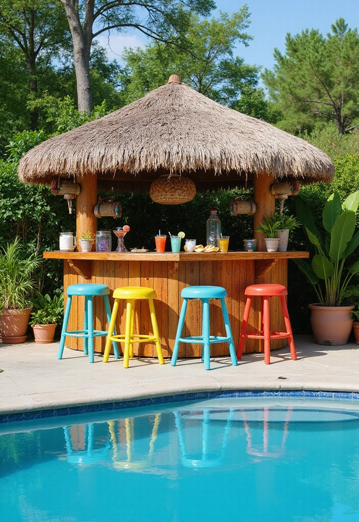 30 Pool Area Decorating Ideas That Instantly Upgrade Your Backyard 8 30 Pool Area Decorating Ideas That Instantly Upgrade Your Backyard - 8. Poolside Tiki Bar