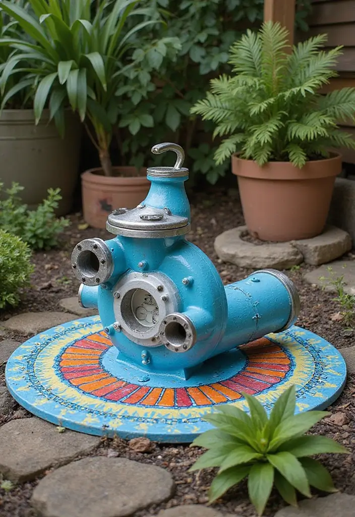 30 Pool Pump Cover Ideas That Are Practical and Stylish - 11. Paint and Stencil Cover