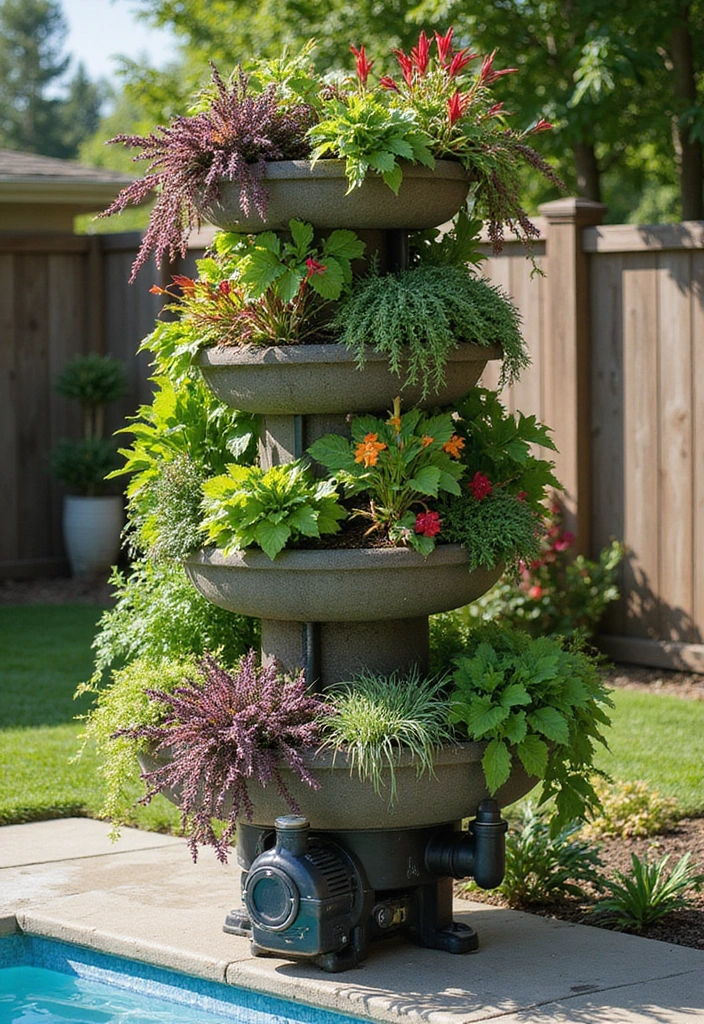 30 Pool Pump Cover Ideas That Are Practical and Stylish - 18. Vertical Garden Cover
