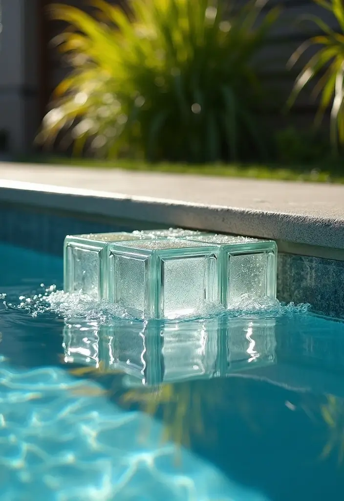 30 Pool Pump Cover Ideas That Are Practical and Stylish - 21. Eco-Friendly Glass Block Cover