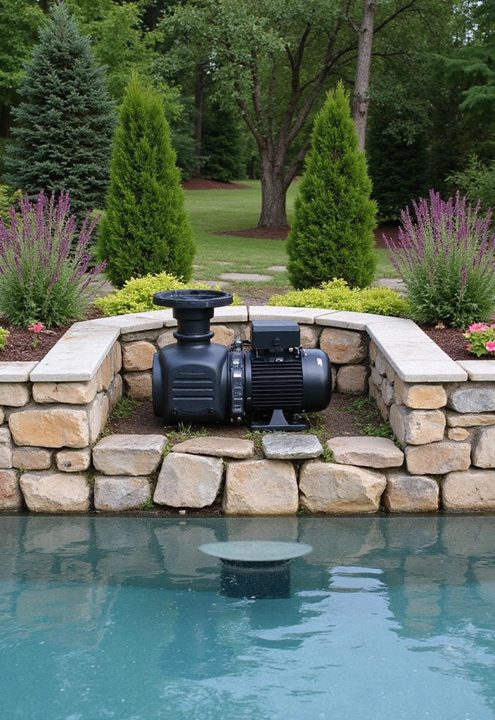 30 Pool Pump Cover Ideas That Are Practical and Stylish - 24. Natural Stone Wall Cover