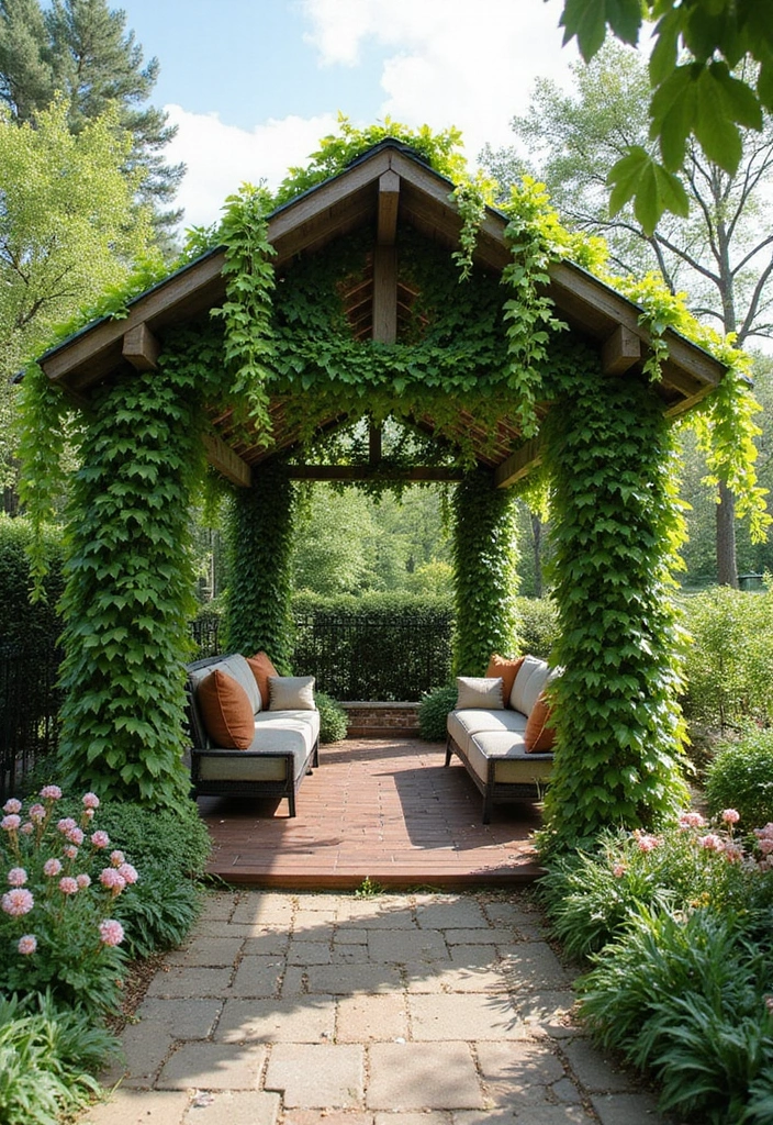 30 Pool and Patio Ideas That Create the Perfect Backyard Escape - 14. Shade Structures with Greenery