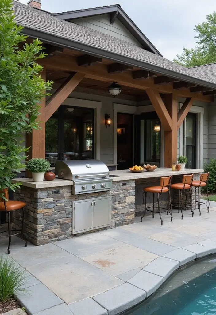 30 Pool and Patio Ideas That Create the Perfect Backyard Escape - 23. Open-Air Kitchens