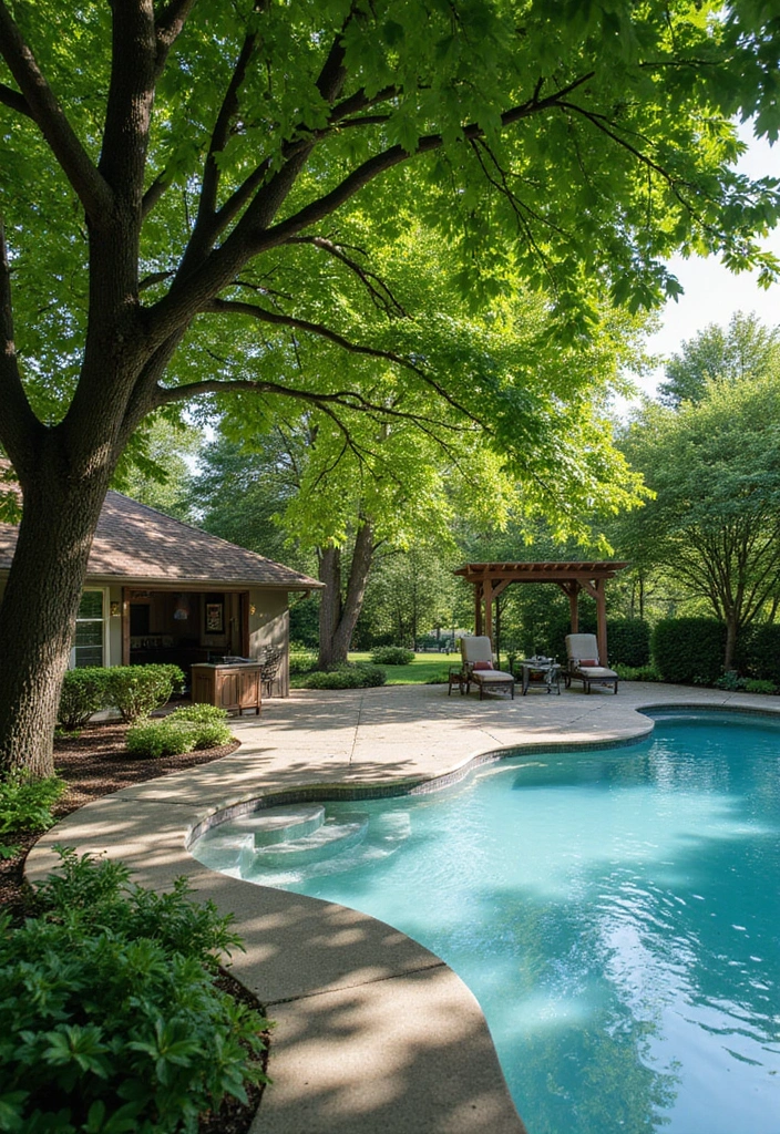 30 Pool and Patio Ideas That Create the Perfect Backyard Escape - 26. Shade Trees