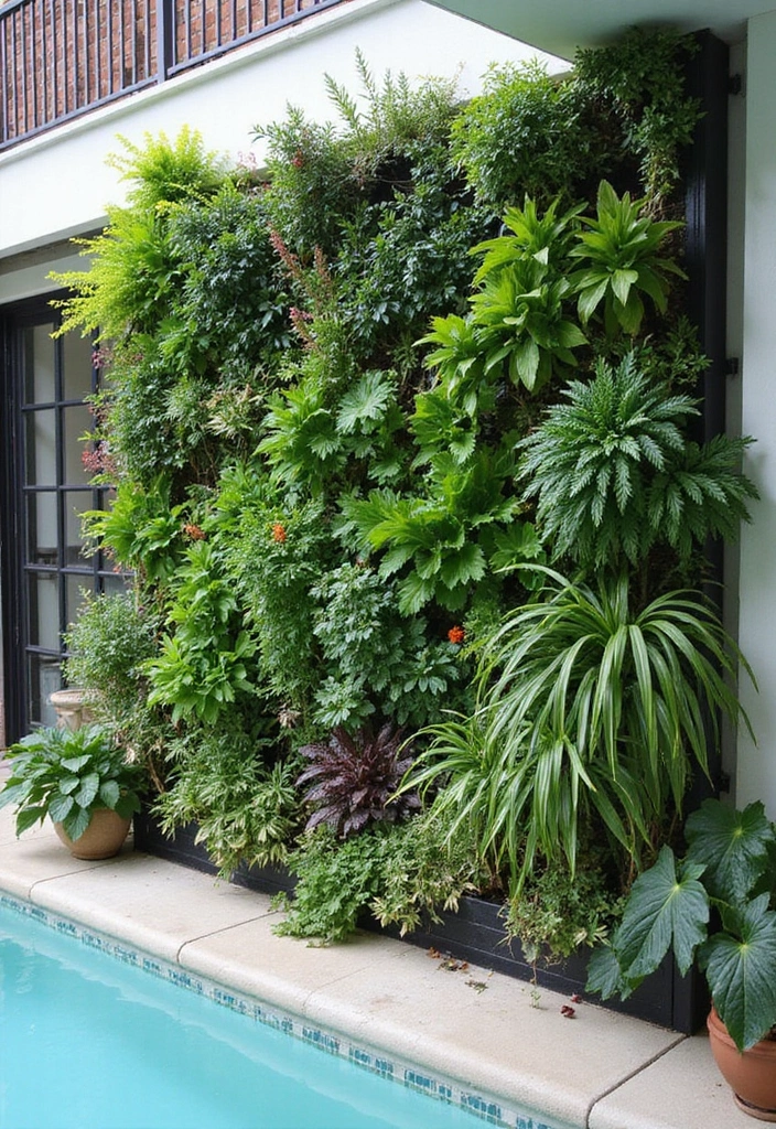 30 Pool and Patio Ideas That Create the Perfect Backyard Escape - 4. Vertical Garden Walls