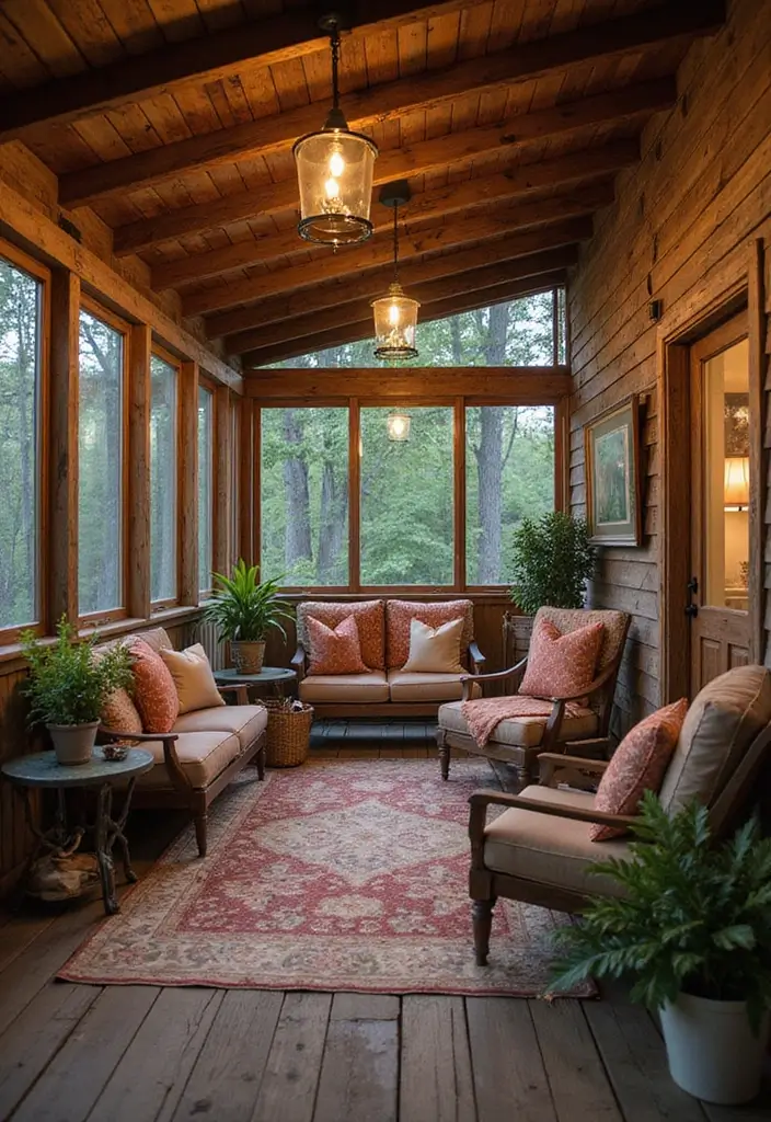30 Screened-In Porch Ideas for Cozy and Stylish Outdoor Living 1 30 Screened-In Porch Ideas for Cozy and Stylish Outdoor Living - 1. Rustic Wooden Retreat