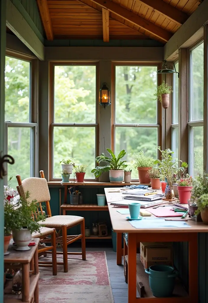 30 Screened-In Porch Ideas for Cozy and Stylish Outdoor Living 12 30 Screened-In Porch Ideas for Cozy and Stylish Outdoor Living - 12. Artsy and Creative Space