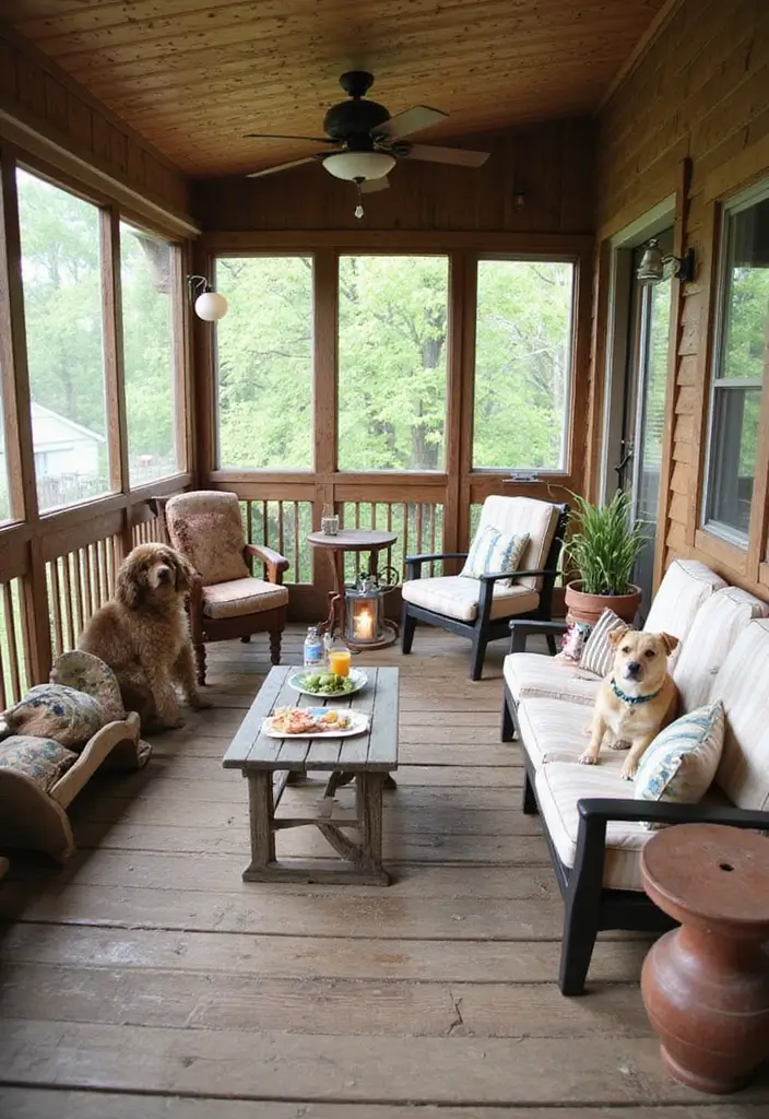 30 Screened-In Porch Ideas for Cozy and Stylish Outdoor Living 16 30 Screened-In Porch Ideas for Cozy and Stylish Outdoor Living - 16. Pet-Friendly Paradise