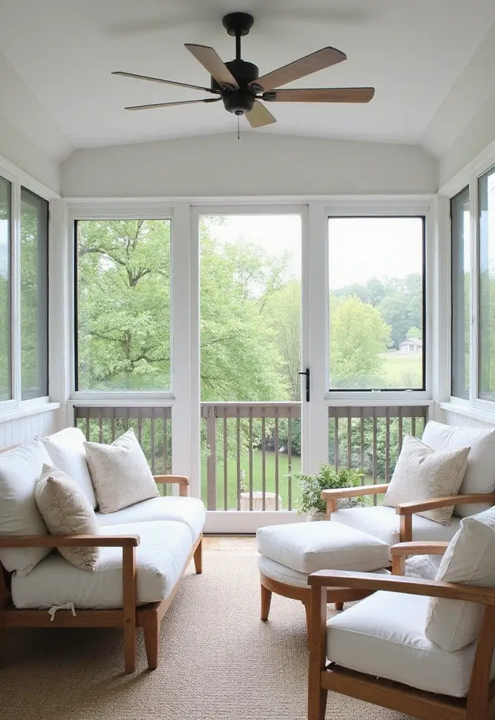 30 Screened-In Porch Ideas for Cozy and Stylish Outdoor Living 2 30 Screened-In Porch Ideas for Cozy and Stylish Outdoor Living - 2. Minimalist Modern Design