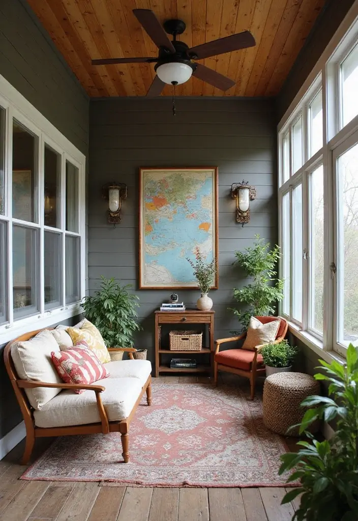 30 Screened-In Porch Ideas for Cozy and Stylish Outdoor Living 24 30 Screened-In Porch Ideas for Cozy and Stylish Outdoor Living - 24. Travel-Inspired Hideaway