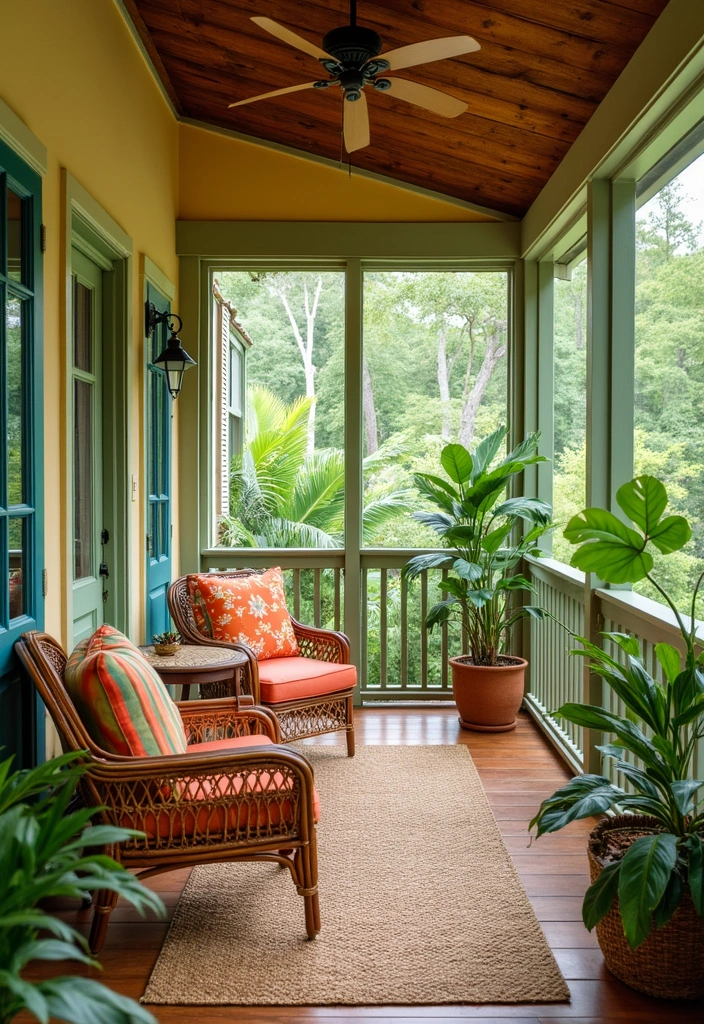 30 Screened-In Porch Ideas for Cozy and Stylish Outdoor Living 9 30 Screened-In Porch Ideas for Cozy and Stylish Outdoor Living - 9. Tropical Vibes