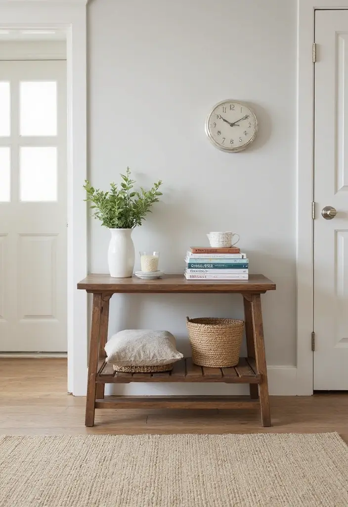 30 Small Front Entryway Ideas That Make a Big Impression - 13. Compact Folding Tables